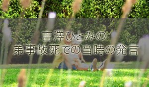 吉澤ひとみの弟事故死(交通事故)での当時の発言まとめ【飲酒ひき逃げ】